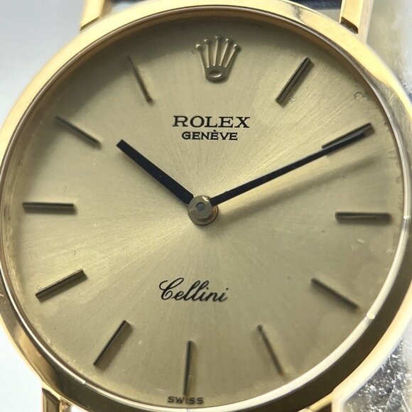 ROLEX Celini Watches 4109 18k Yellow Gold/Leather Ladies Watch Manual Wind - Picture 2 of 8